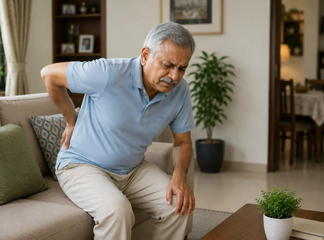 Helief physiotherapist treating sciatica at home in Bangalore